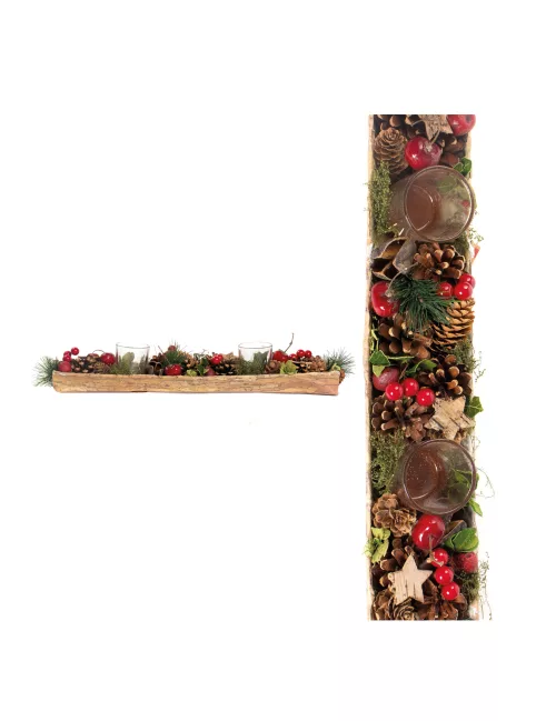 Photo du produit Grand bougeoir traditionnel pommes de pin 45 cm