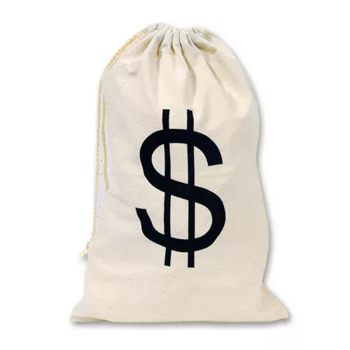 Photo du produit Sac en tissu Dollars beige 42 x 26 cm