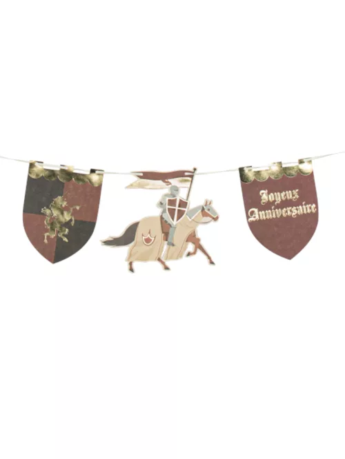 Photo du produit Guirlande 11 fanions chevaliers 2 m