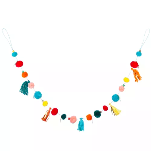 Photo du produit Guirlande de pompons multicolores 125 cm