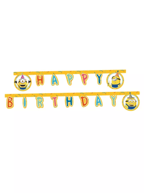 Photo du produit Guirlande en papier Happy Birthday Minions 2 m