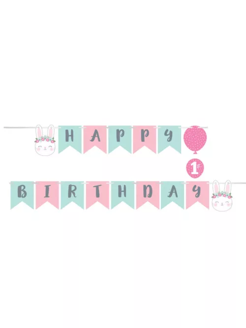 Photo du produit Guirlande en papier Happy Birthday Petit Lapin 15,2 x 192 cm