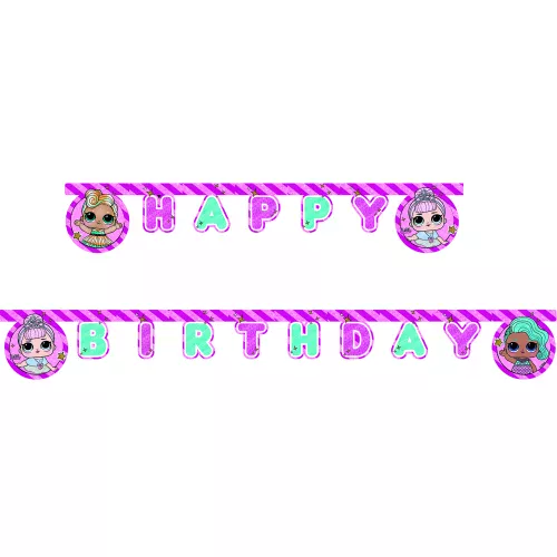 Photo du produit Guirlande Happy Birthday LOL 2 m