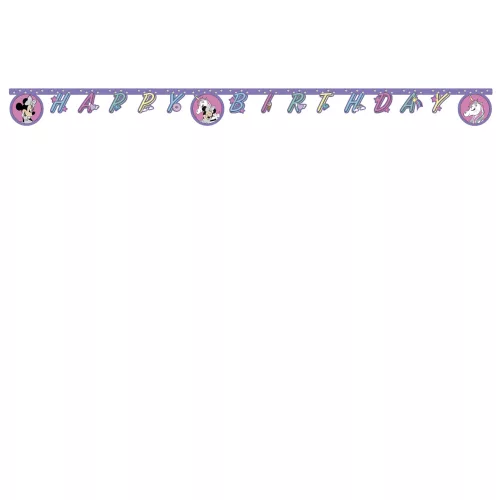 Photo du produit Guirlande Happy Birthday Minnie et la licorne 2 m