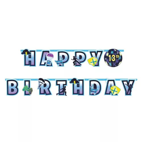 Photo du produit Guirlande personnalisable Happy Birthday battle royale 320 x 26 cm