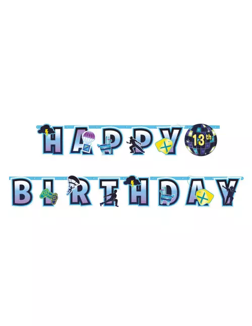 Photo du produit Guirlande personnalisable Happy Birthday battle royale 320 x 26 cm