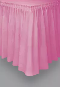 Photo du produit Jupe de table rose en plastique