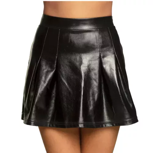 Photo du produit Jupe patineuse métallisée noire femme