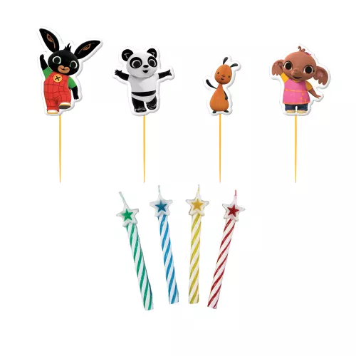 Photo du produit Kit 4 bougies et piques personnages Bing 6 cm