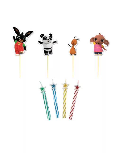 Photo du produit Kit 4 bougies et piques personnages Bing 6 cm