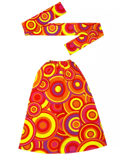 Photo du produit Kit bandeau et jambières années 70 orange bubbles adulte