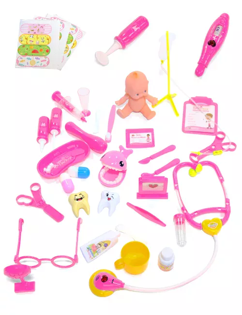 Photo du produit Kit d'accessoires de docteur rose 39 pièces