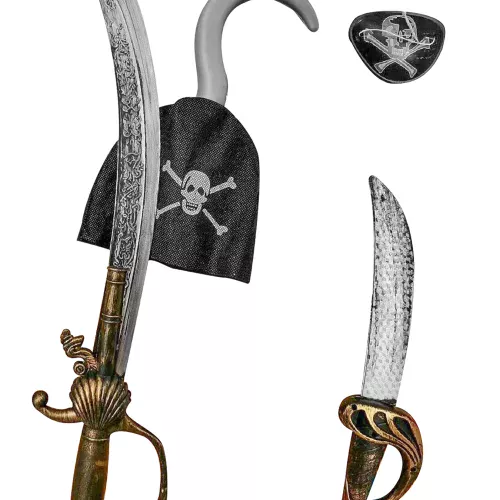 Photo du produit Kit d'accessoires de pirate avec 2 sabres, cache-oeil et crochet