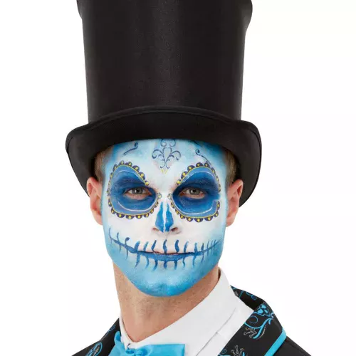 Photo du produit Kit maquillage et tatoo Dia de los Muertos bleu adulte