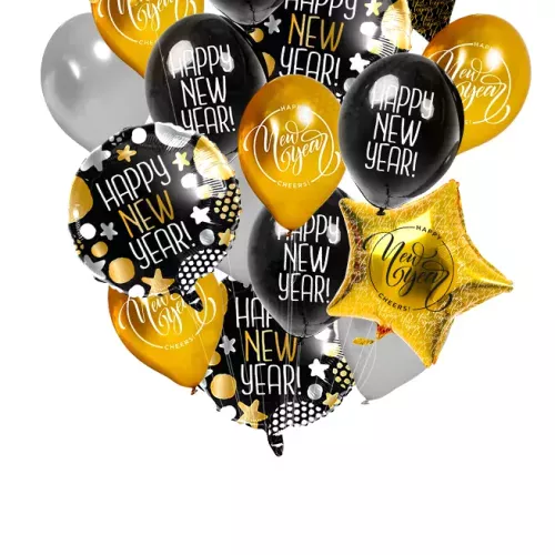 Photo du produit Kit bouquet de ballons avec hélium Happy New Year