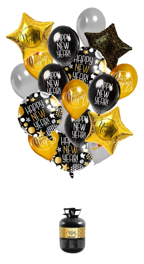 Photo du produit Kit bouquet de ballons avec hélium Happy New Year
