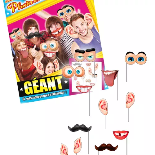 Photo du produit Kit photobooth géant 12 accessoires