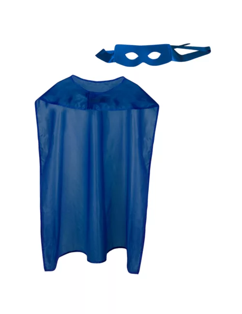 Photo du produit Kit cape et masque de super héros bleu adulte