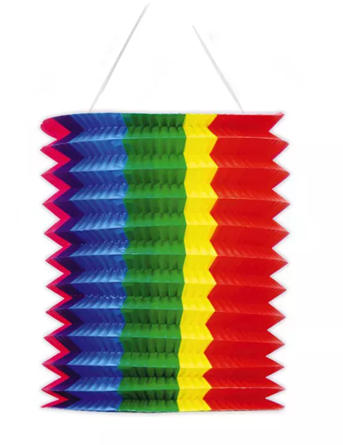 Photo du produit Lampion à rayures multicolores 20cm
