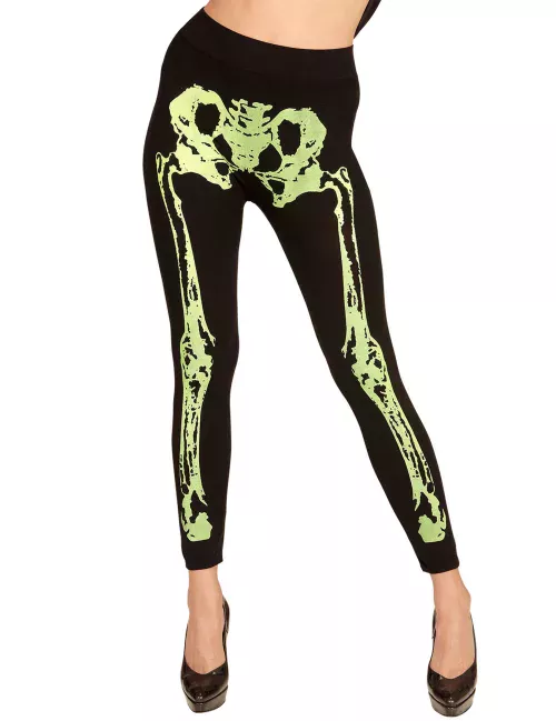 Photo du produit Legging squelette vert fluo femme