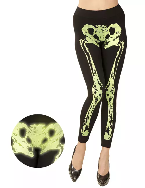 Photo du produit Legging squelette vert fluo femme
