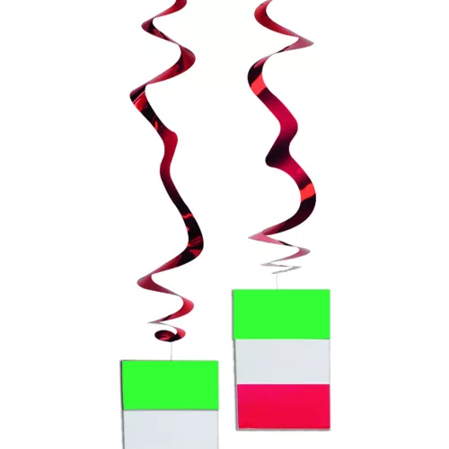 Photo du produit Lot de 6 suspensions métallisées drapeau Italie