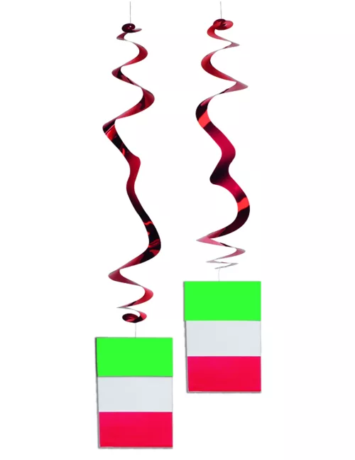 Photo du produit Lot de 6 suspensions métallisées drapeau Italie