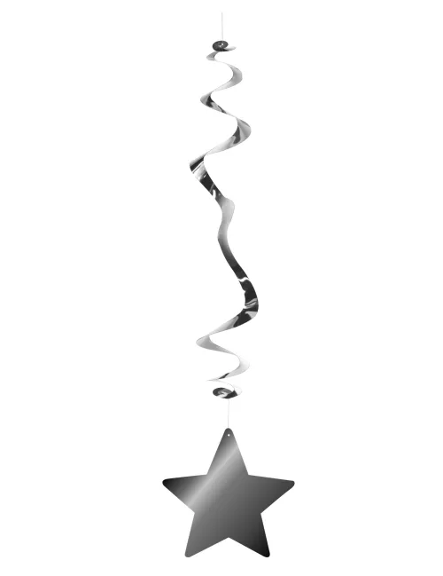 Photo du produit 6 suspensions métallisées ignifugées étoile argent 80 cm