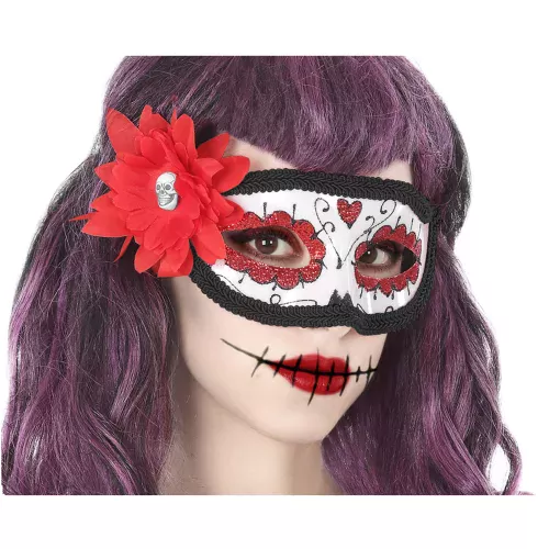 Photo du produit Loup fleur rouge dia de los muertos adulte
