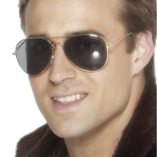 Photo du produit Lunettes d'aviateur contour or adulte
