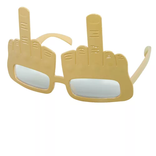 Photo du produit Lunettes doigt d'honneur dorées adulte