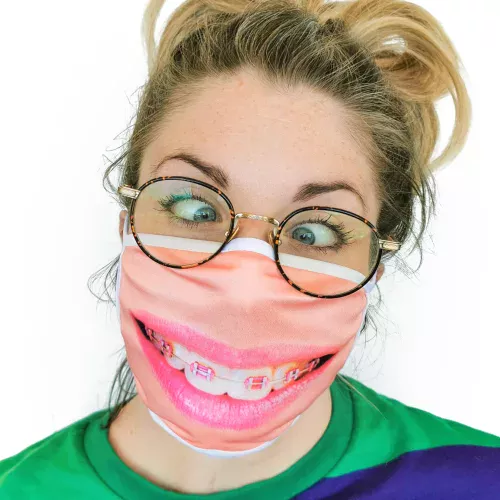 Photo du produit Masque cache nez imprimé appareil dentaire adulte