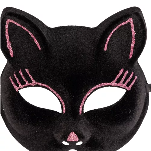 Photo du produit Masque chat avec paillettes roses adulte