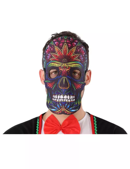 Photo du produit Masque dia de los muertos effet cuir et feutre adulte