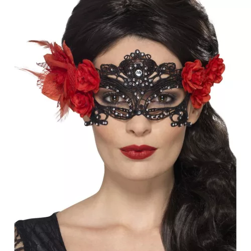 Photo du produit Masque dentelle noire Dia de los Muertos adulte