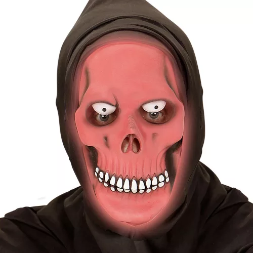 Photo du produit Masque intégral à capuche faucheur phosphorescent rouge adulte