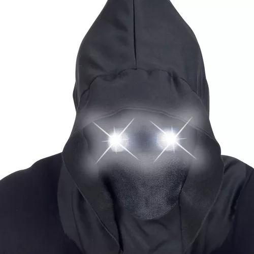 Photo du produit Masque intégral à capuche visage invisible et yeux lumineux blanc adulte