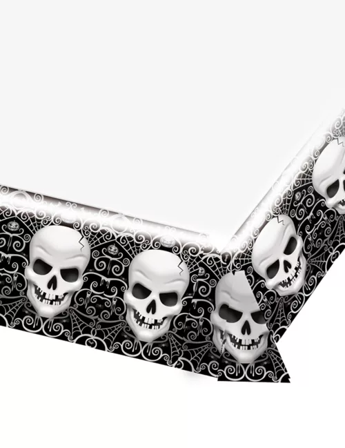 Photo du produit Nappe en plastique Tête de mort Halloween 137 x 259 cm