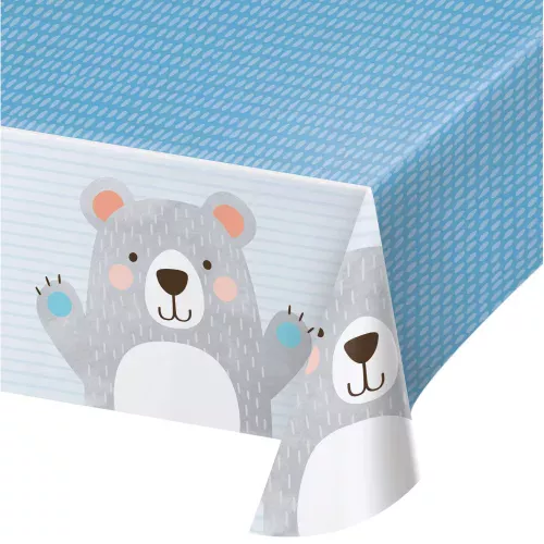 Photo du produit Nappe en plastique Petit Ours Gris 137 x 259 cm
