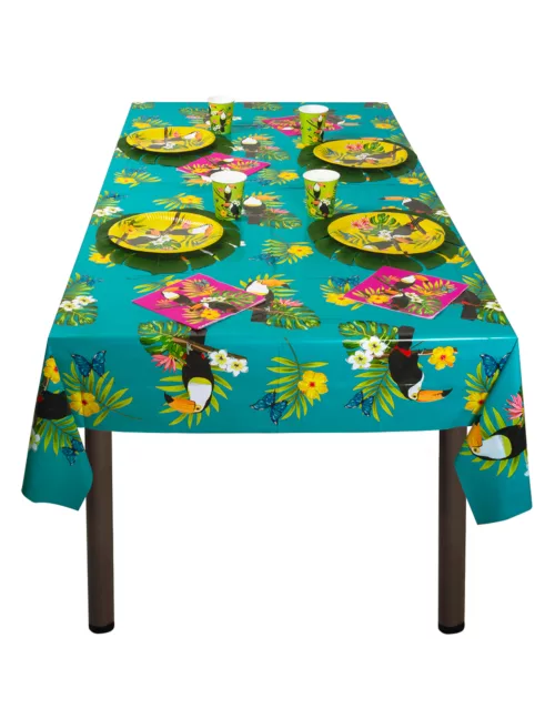 Photo du produit Nappe en plastique toucan 130 x 180 cm