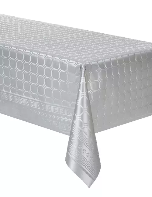 Photo du produit Nappe en rouleau papier damassé argenté 6 m