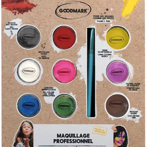 Photo du produit Palette professionnelle maquillage à l'eau 9 pots 4 g
