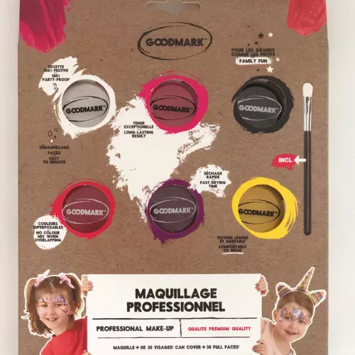Photo du produit Palette maquillage professionnelle à l'eau thème fille 6 x 4 g