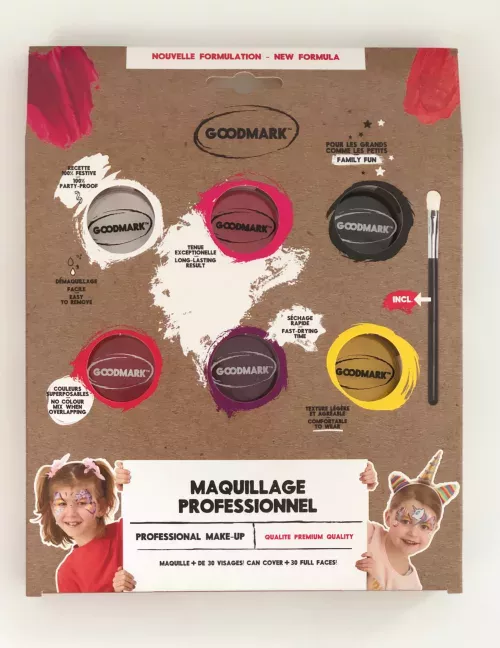 Photo du produit Palette maquillage professionnelle à l'eau thème fille 6 x 4 g