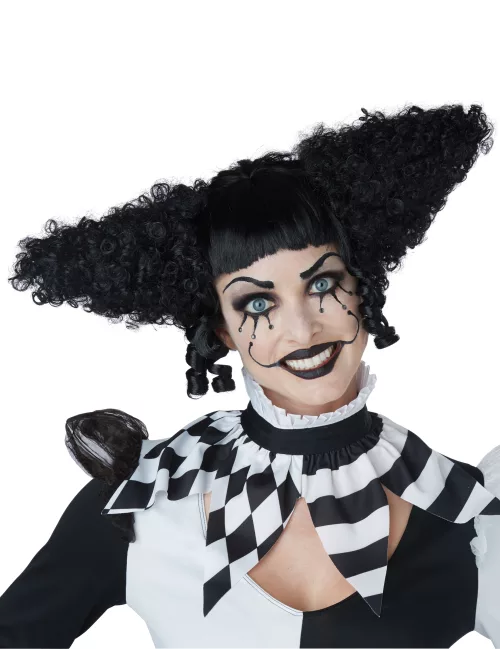Photo du produit Perruque clown psycho noir femme
