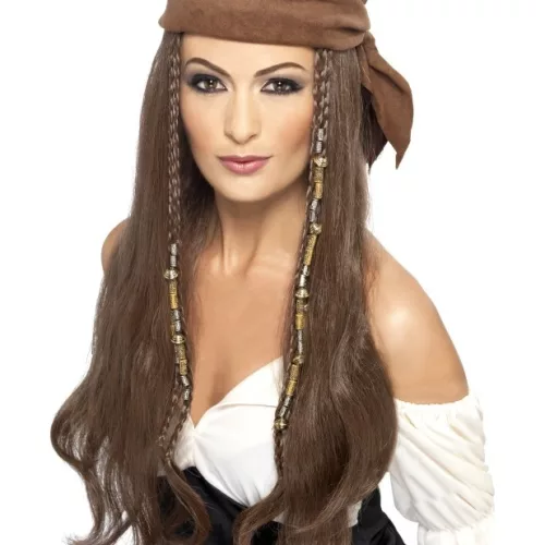 Photo du produit Perruque longue chatain pirate femme