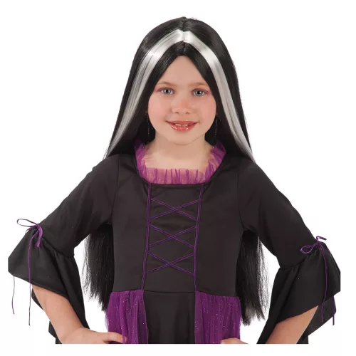 Photo du produit Perruque noire à mèches blanches enfant