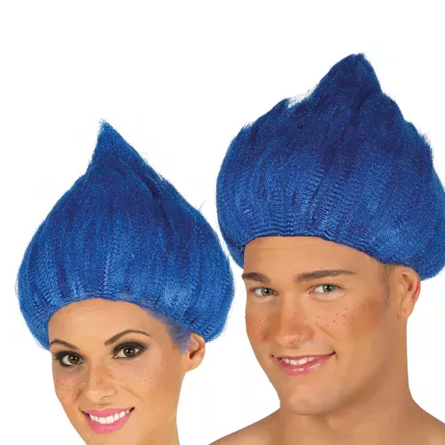 Photo du produit Perruque troll bleue adulte