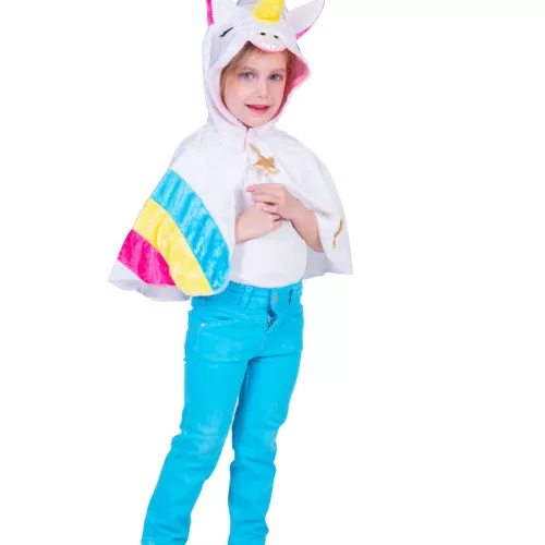 Photo du produit Poncho à capuche licorne arc-en-ciel enfant