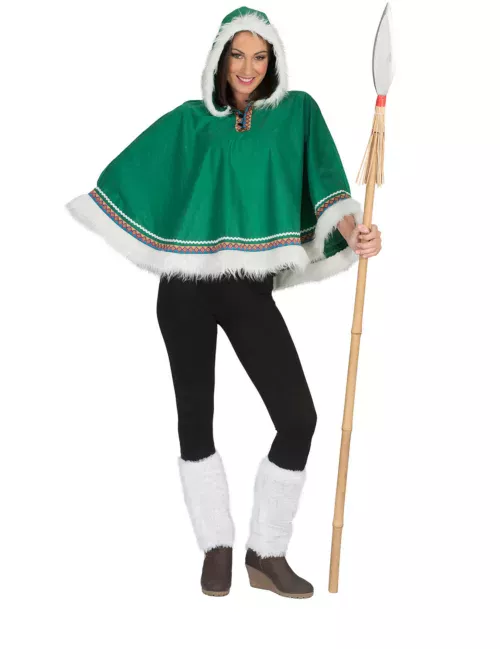Photo du produit Poncho esquimau vert femme